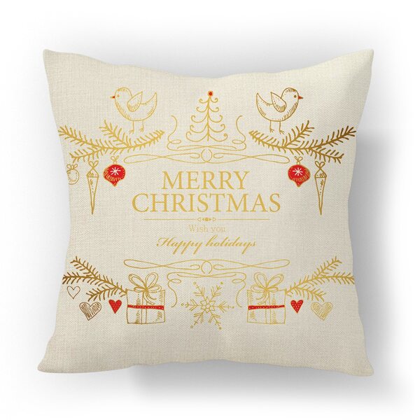 

Christmas Gift Print Outdoor Waterproof Cushion Cover Without Filler, Multicolor