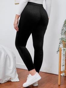 Calvaya Leggings mit hoher Taille, Samt