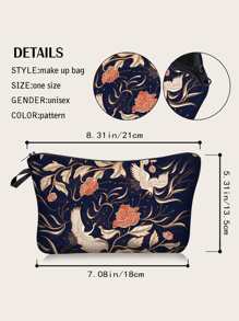 1Pc Y2K Aesthetic Chinese Style Crane Cosmetic Bag Hand Holding Storage Portable Toiletry Bag Makeup Bag For Women Girls ,Makeup Bag Makeup Pouch Skincare Bag Toiletry Bag Packing Cubes,Travel Essentials Cruise Essentials Dorm Essentials,Wedding Bridesmaid Gifts,Mom Gifts,Birthday Gifts,Gifts For Friends And Teachers,Home Decor,Bathroom Livingroom Bedroom Decor,Bathroom Organizer,Jewelry Organizer,Lip Oil Organizer,Nail Polish Organizer - Navy Blue - View 6