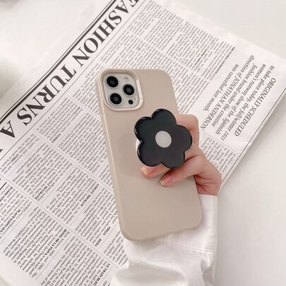 Plain Phone Case With Flower Stand-Out Phone Grip