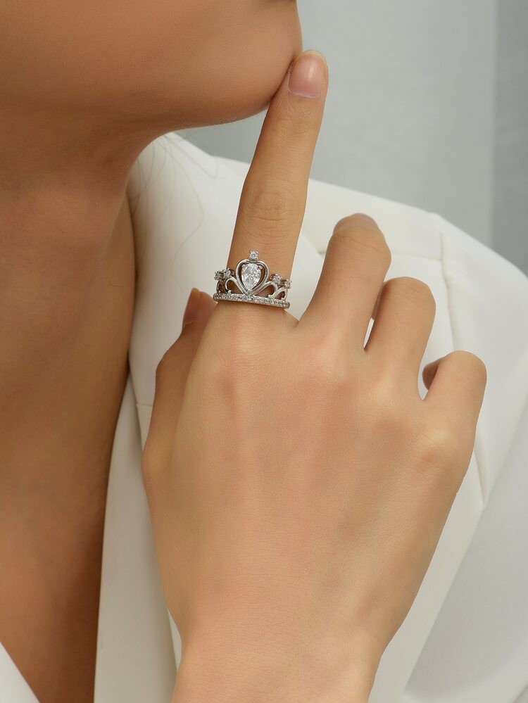 Vương miện thiết kế nhẫn - Bạc - Xem 4