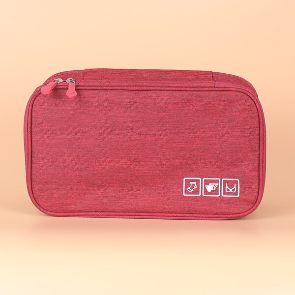 

1pc Portable Travel Storage Bag, Burgundy