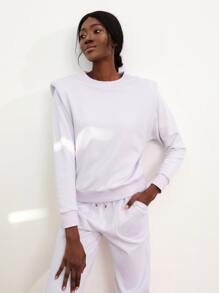 SHEIN Unity 墊肩套頭衫 - 紫丁香色 - 查看 1