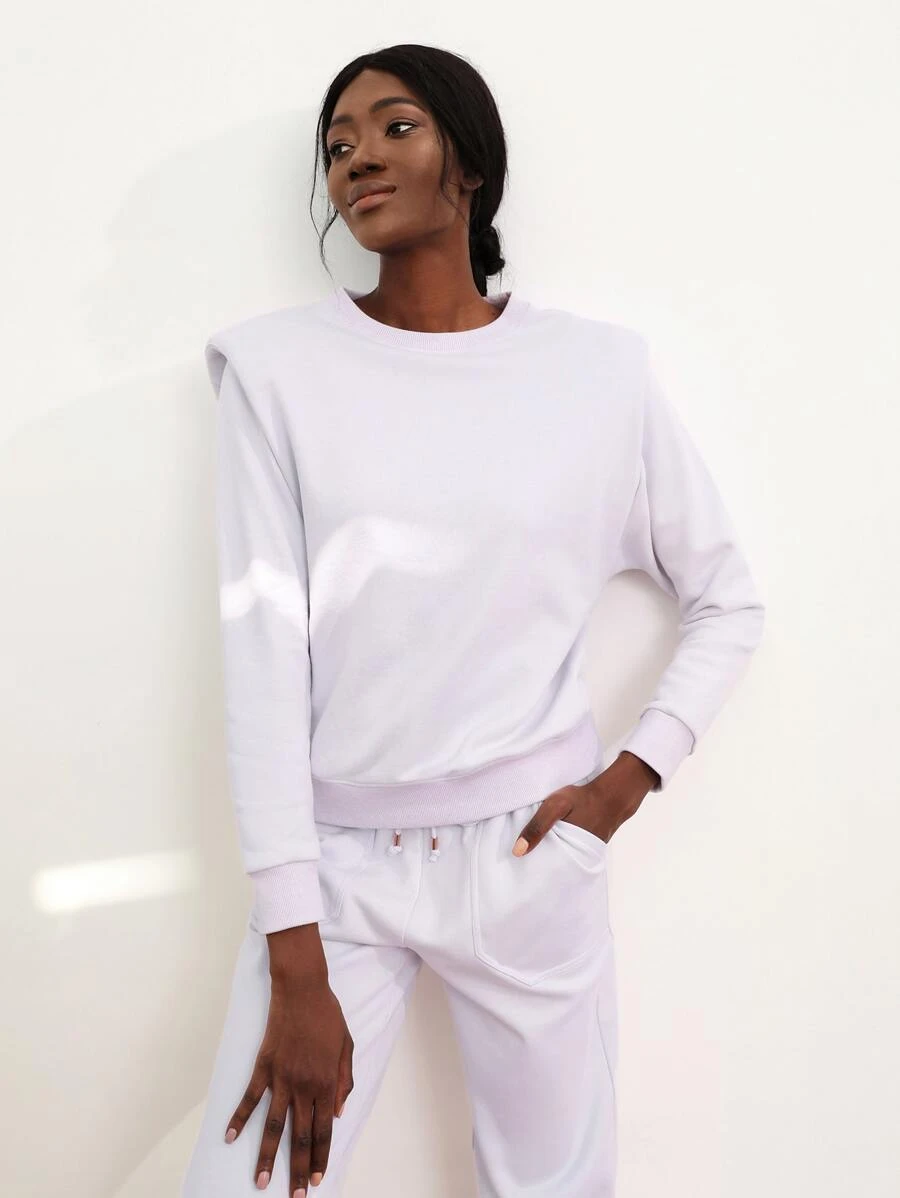 SHEIN Unity 墊肩套頭衫 - 紫丁香色 - 查看 1