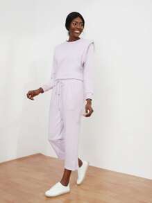 SHEIN Unity 墊肩套頭衫 - 紫丁香色 - 查看 4