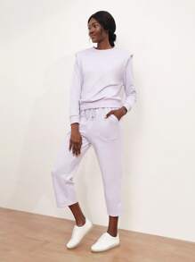 SHEIN Unity 墊肩套頭衫 - 紫丁香色 - 查看 5