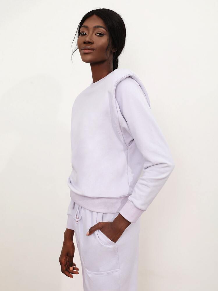 SHEIN Unity 墊肩套頭衫 - 紫丁香色 - 查看 6