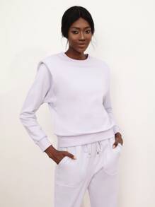 SHEIN Unity 墊肩套頭衫 - 紫丁香色 - 查看 7