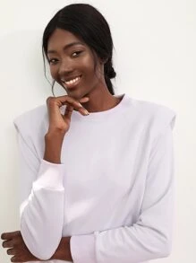 SHEIN Unity 墊肩套頭衫 - 紫丁香色 - 查看 9