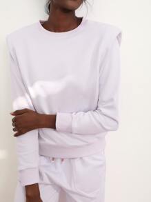 SHEIN Unity 墊肩套頭衫 - 紫丁香色 - 查看 10