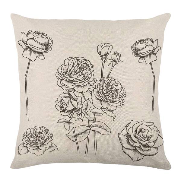 

Flower Print Outdoor Waterproof Cushion Cover Without Filler, Multicolor