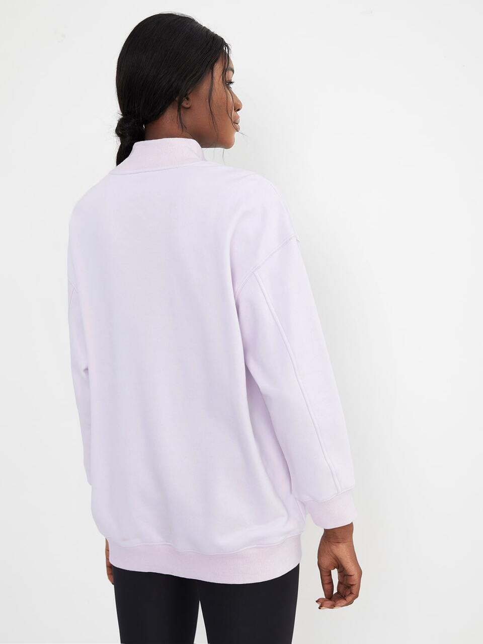 Mock Neck Longline Sweatshirt