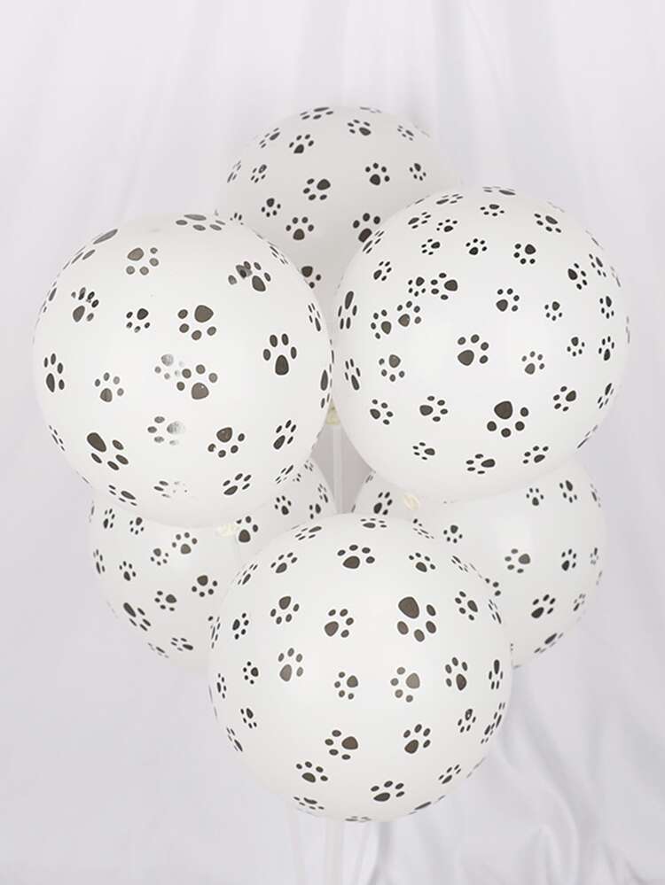 6 cái Paw Print Balloon Set - Đen và trắng - Xem 1