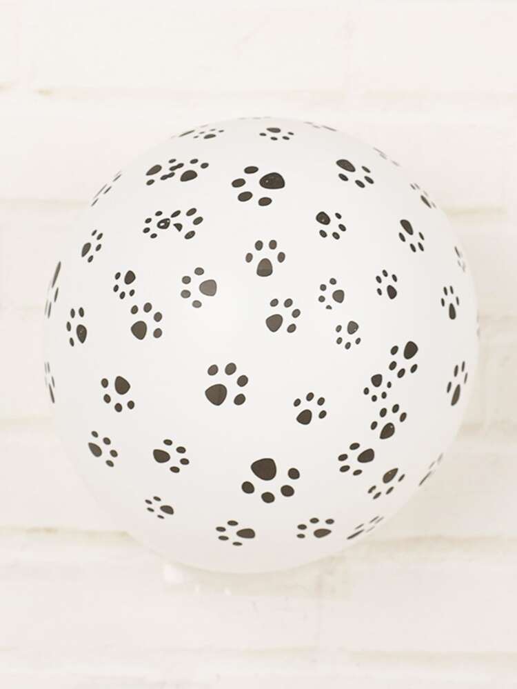 6 cái Paw Print Balloon Set - Đen và trắng - Xem 2
