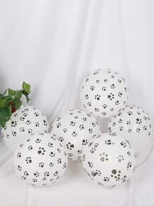 6 cái Paw Print Balloon Set - Đen và trắng - Xem 3