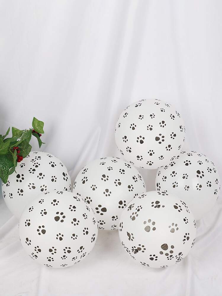 6 cái Paw Print Balloon Set - Đen và trắng - Xem 3