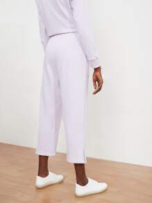 SHEIN Unity Pantalones deportivos unicolor recortado - Lila Púrpura - Ver 2
