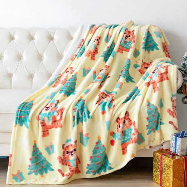 

Christmas Tiger Print Blanket, Yellow
