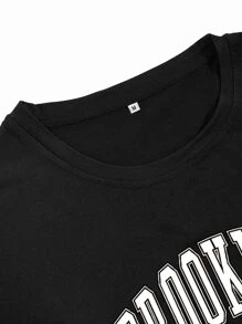 Aesthetic Post--Men Letter Graphic Tee - Black - View 3