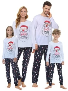 Boys 1pc Christmas Print Tee & 1pc Trousers PJ Set - Multicolor - View 2