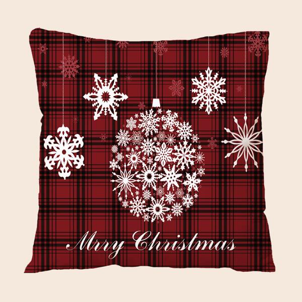 

Christmas Print Cushion Cover Without Filler, Multicolor