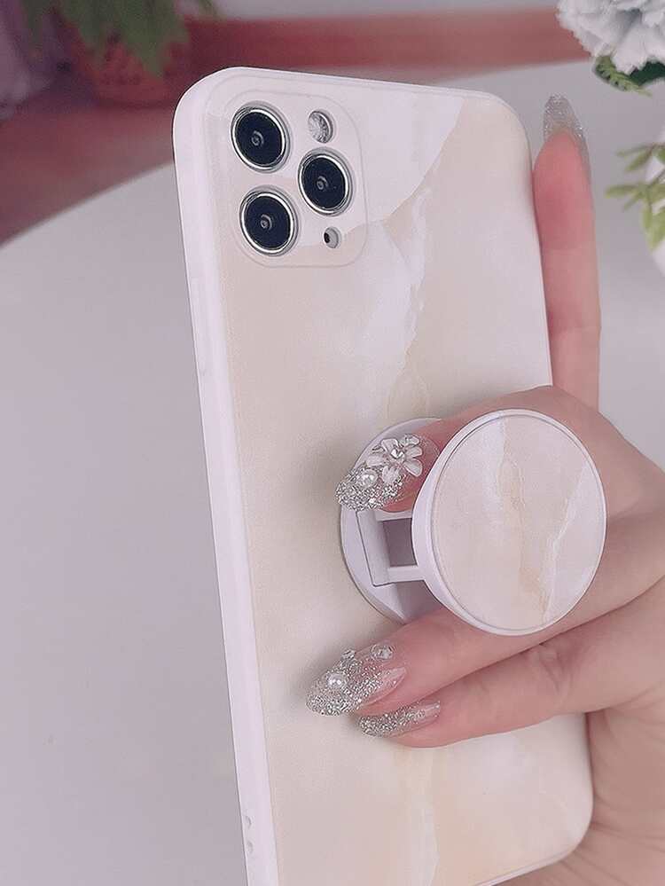 大理石圖案手機殼,帶有突出手機手柄,兼容 Iphone 11、iphone 13、iphone 14 Pro Max - 彩色 - 查看 3