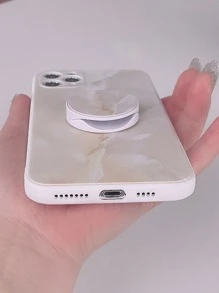 Marble Pattern Phone Case With Stand-Out Phone Grip Compatible With IPhone 11,IPhone 13,IPhone 14 Pro Max - Multicolor - View 5