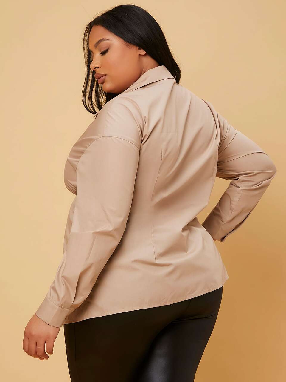 Maternity Plus Button Front Cut Out Blouse