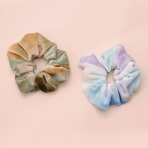 

2pcs Tie Dye Scrunchie, Multicolor