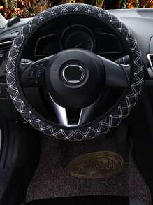 Bọc vô lăng ô tô 3 mảnh và phanh tay, lẫy chuyển số. - Đen và trắng - Xem 2