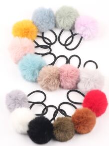 15pcs Pom Pom Decor Hair Tie Cute Halloween - Multicolor - View 1