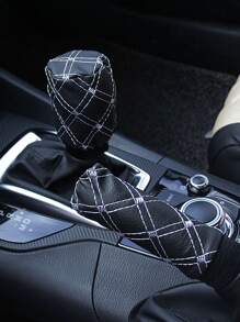 Bọc vô lăng ô tô 3 mảnh và phanh tay, lẫy chuyển số. - Đen và trắng - Xem 4