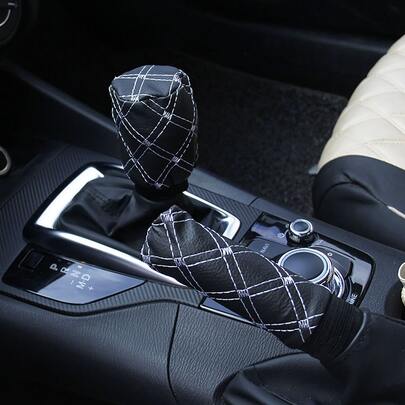 3pcs Car Steering Wheel Cover & Handbrake & Gear Shift Cover