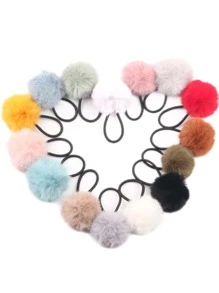 15pcs Pom Pom Decor Hair Tie Cute Halloween - Multicolor - View 3