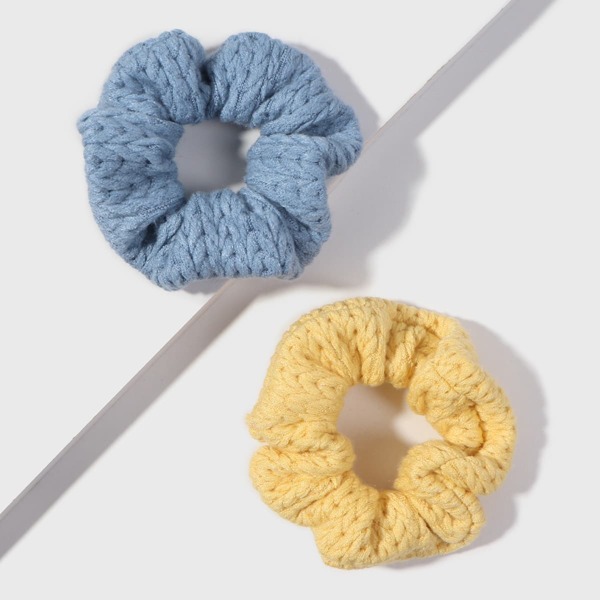 

2pcs Solid Scrunchie, Multicolor