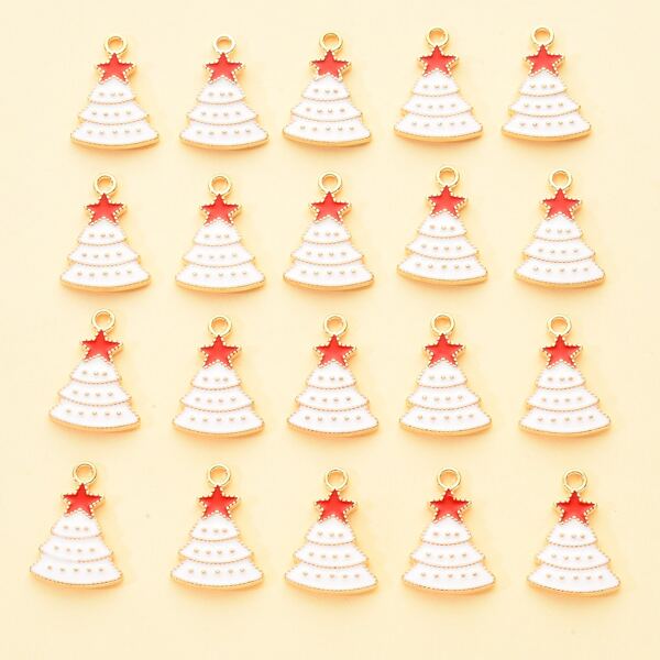 

20pcs Christmas Tree Design Pendant, Multicolor