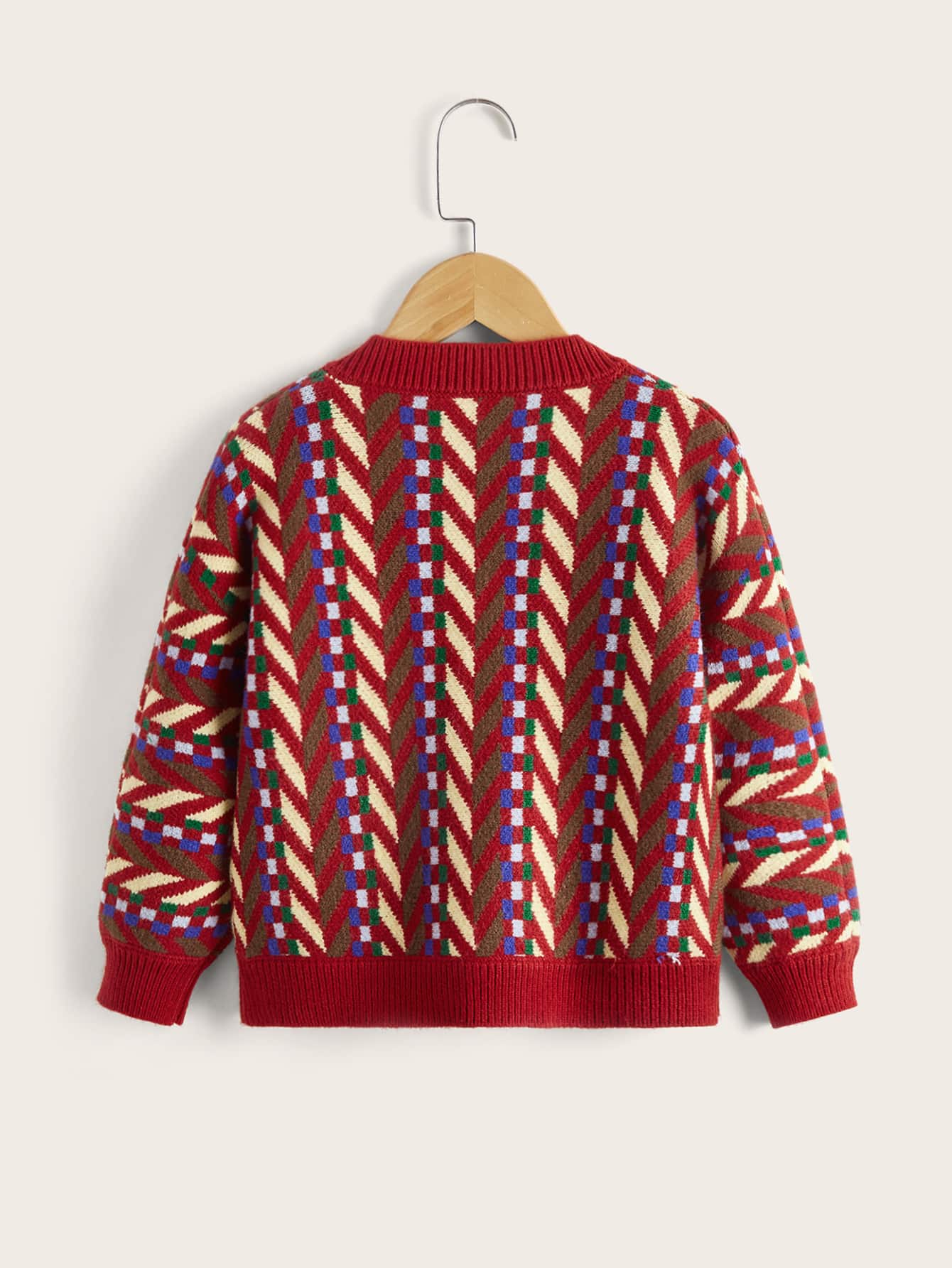 Toddler Girls Geo And Chevron Pattern Cardigan