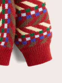 Toddler Girls Geo And Chevron Pattern Cardigan