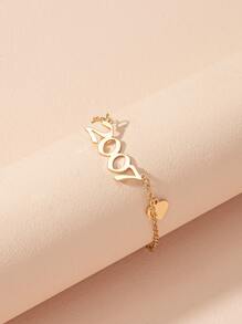 年號裝飾手鍊 - 金黃色 - 查看 2