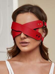 Ring Linked PU Costume Eyewear - Red - View 3