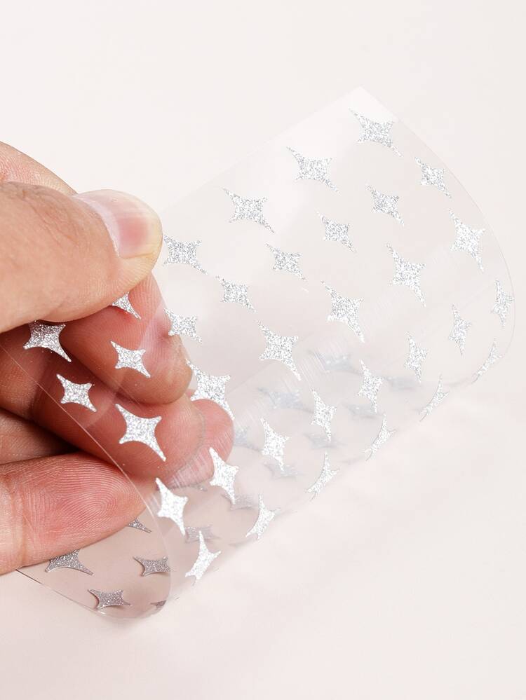 1 hình dán nghệ thuật móng tay hình ngôi sao lấp lánh - Bạc - Xem 4