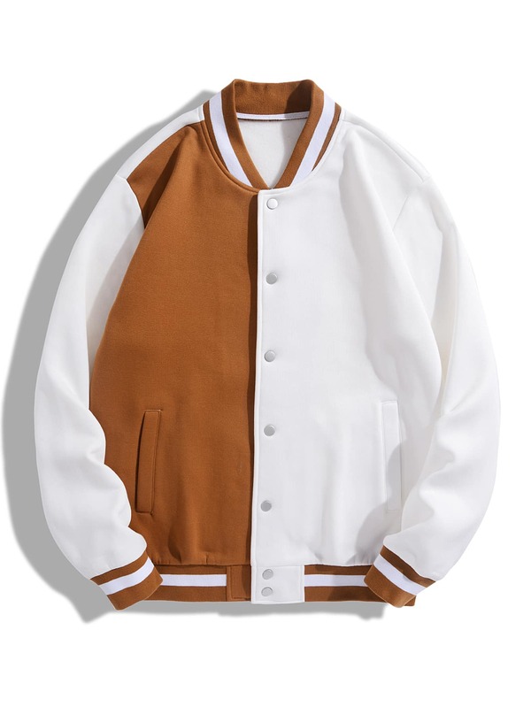 Men Two Tone Thermal Lined Varsity Jacket SHEIN USA