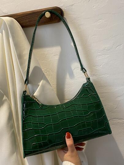Fashionable Women's Minimalist Design Handbag, Wallet, Vintage Zipper Shoulder Bag