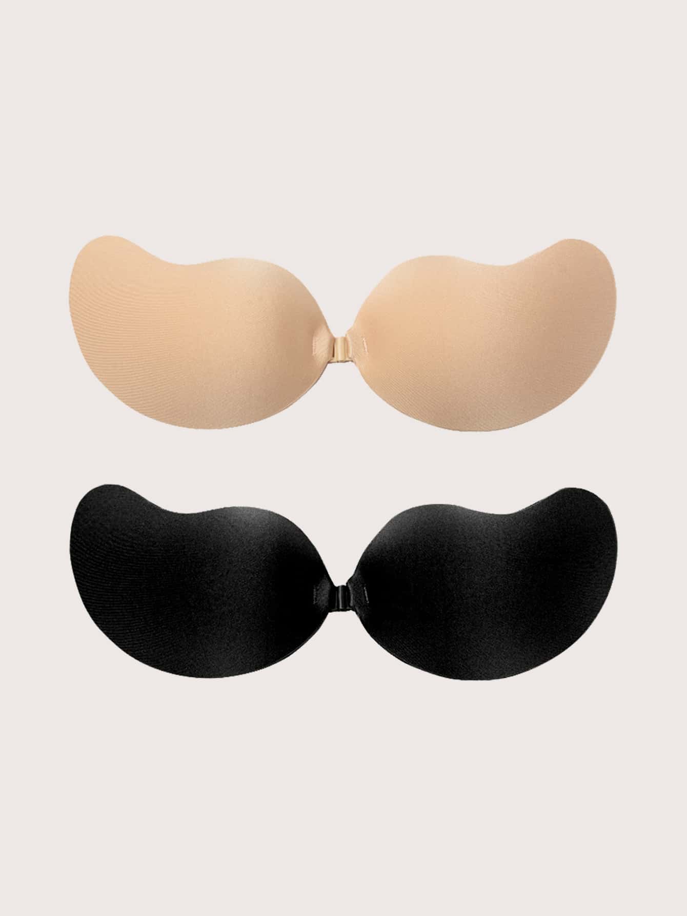 2 Packs Mango Shape Adhesive Push Up Bra Set - Multicolor - View 2