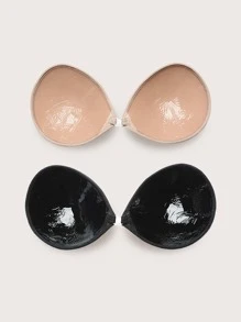 无肩带隐形聚拢文胸2件装，女士隐形文胸，芒果造型组合，隐形无背粘性文胸，无缝文胸，适合连衣裙和礼服，芒果形文胸，内衣和乳贴，文胸，粘性文胸，内衣，无肩带文胸，聚拢文胸，女士内衣，女士文胸，无背文胸，适合正式场合、约会、婚礼、旅行、度假、节日、新娘、春季，黑色和肤色 - 彩色 - 查看 7