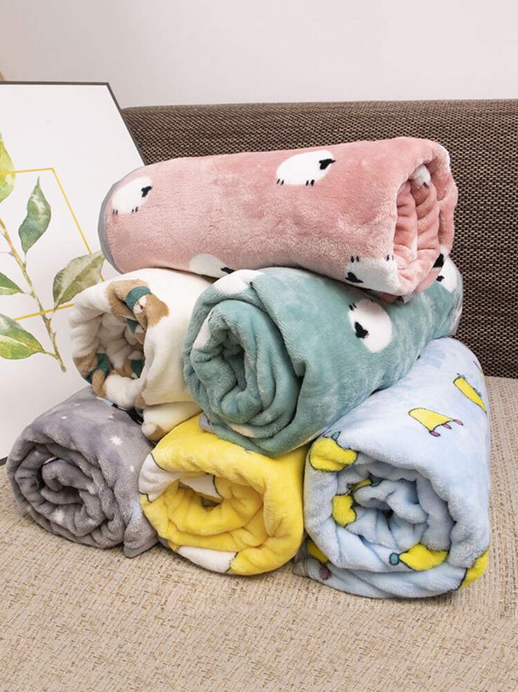 1 pieza Manta con estampado de dibujos animados al azar de mascota - Multicolor - Añade 1