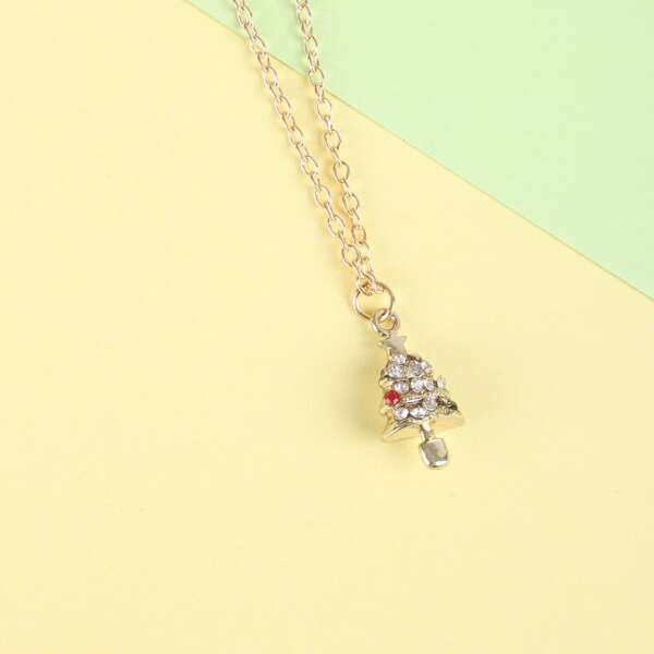 

Girls Christmas Tree Pendant Necklace, Multicolor