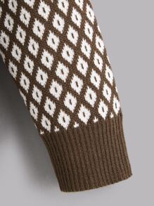 Toddler Boys Argyle Pattern Button Front Cardigan - Multicolor - View 4