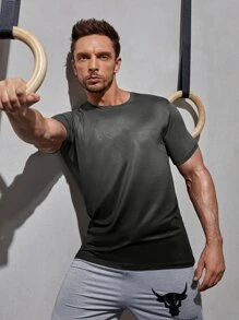 Camiseta deportiva para hombre con gráfico de letras estilo novio - Multicolor - Ver 1