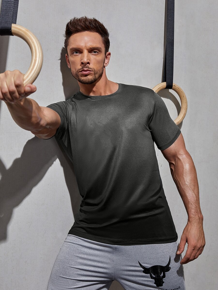 Camiseta deportiva para hombre con gráfico de letras estilo novio - Multicolor - Ver 1